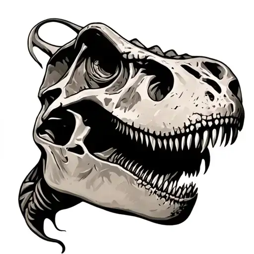 dinosaur skeleton tattoo design idea