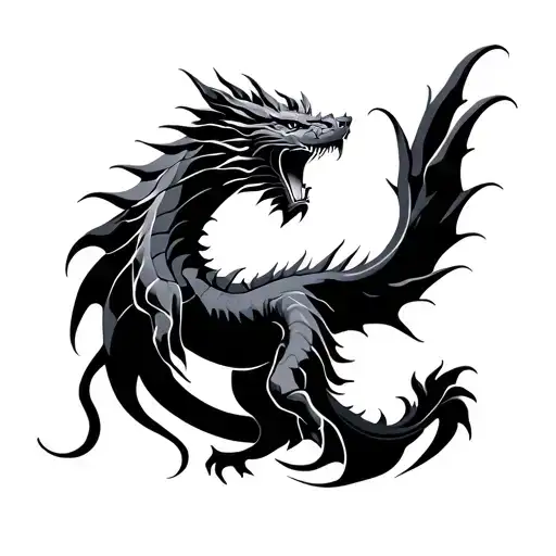 Leo and aquarius dragon symbol tattoo design idea