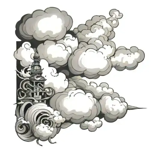Filler Clouds and Smoke tattoo design idea
