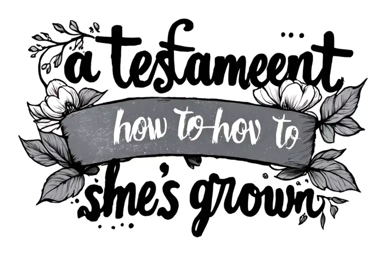 "a testament to how shes grown " written tattoo design idea