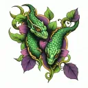 reptile skin on forearms green and purple color   tattoo design idea