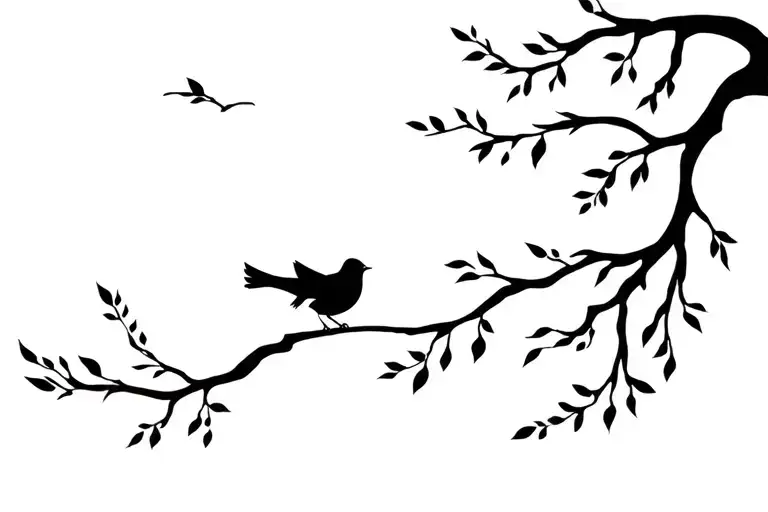 2 birds and tree branch that represents me and my husband small that is for 3 inch tattoo design idea