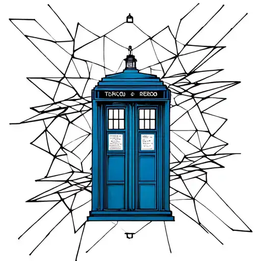 tardis flying through the time tattoo design idea