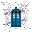 tardis flying through the time tattoo design idea