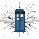 tardis flying through the time tattoo design idea