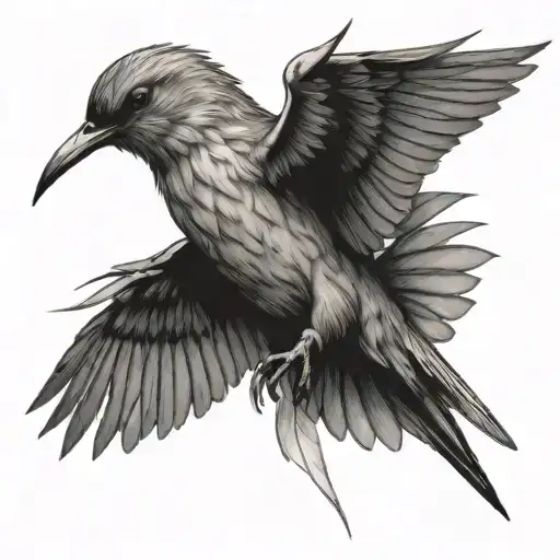 hummingbird and eagle soaring tattoo design idea