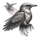 hummingbird and eagle soaring tattoo design idea