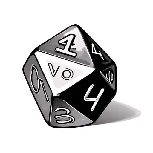 D20 dice trampstamp tattoo design idea