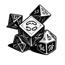 D20 dice trampstamp tattoo design idea