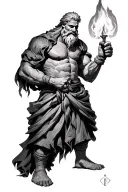 Hephaestus working forge tattoo design idea