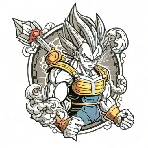 vegeta dragon ball tattoo design idea