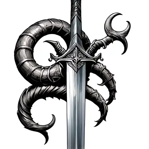 heimdall horn and sword tattoo design idea