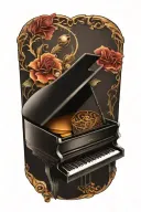 grand piano inside a shell  tattoo design idea