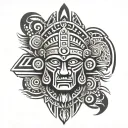 aztec leg sleeve tattoo design idea