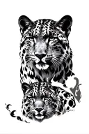 lightning with snow leopards in the woods 2 adults one tattoo design idea
