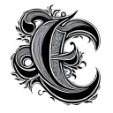 Cursive E tattoo design idea