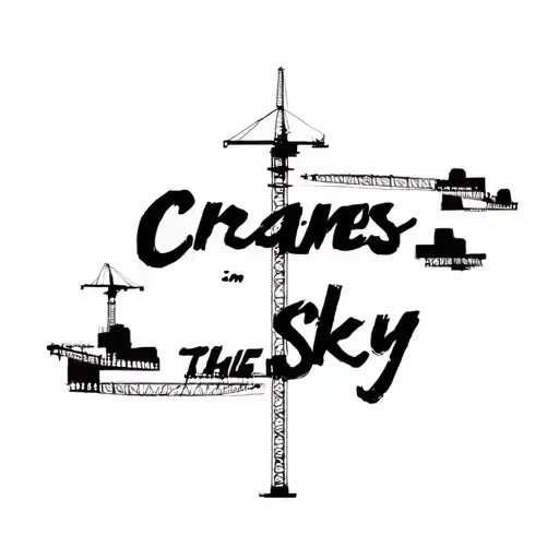 "Cranes in the sky" construction cranes tattoo design idea