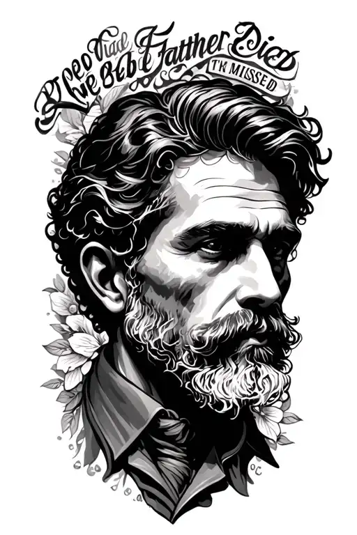 beloved father died will be missed tattoo design idea