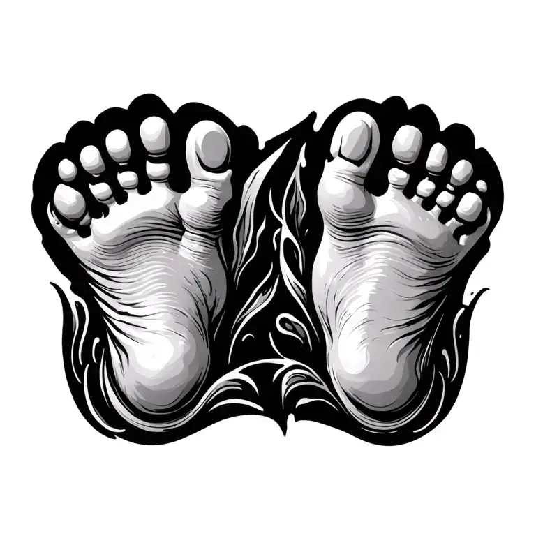 baby foot print tattoo design idea