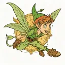 peter pan flying tattoo design idea