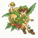 peter pan flying tattoo design idea