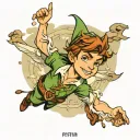 peter pan flying tattoo design idea