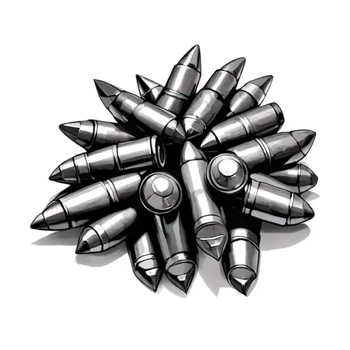 many bullets laying tattoo design idea