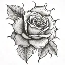a rose that sheds its petals tattoo design idea