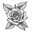 a rose that sheds its petals tattoo design idea