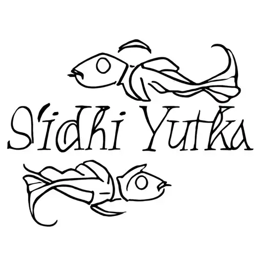 "Siddhi Yutika" Pisces fish tattoo design idea