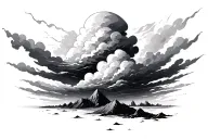 Storm clouds in background tattoo design idea