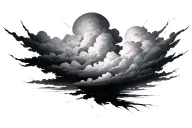 Storm clouds in background tattoo design idea