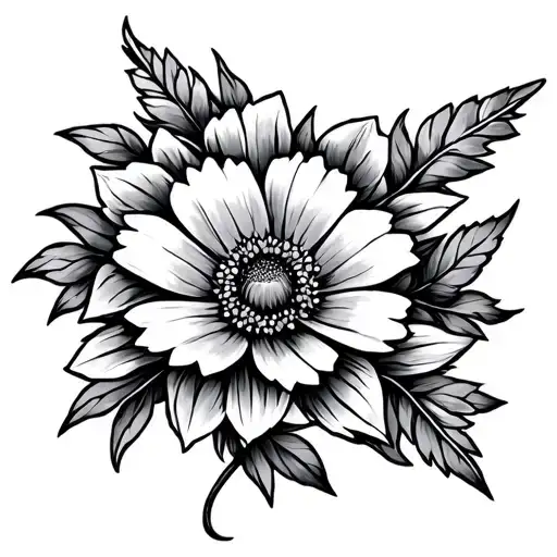 Indian arrowhead wild flowers tattoo design idea