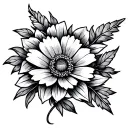 Indian arrowhead wild flowers tattoo design idea