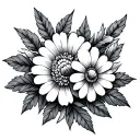 Indian arrowhead wild flowers tattoo design idea