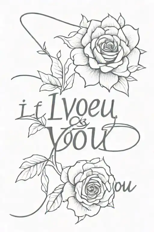 I want a drawing around a word from my grandmother where it is written "I LOVE YOU" (located on the forearm) tattoo design idea