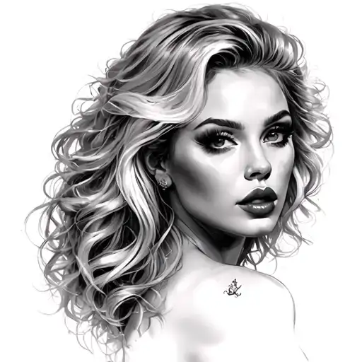 sexy blonde women tattoo design idea