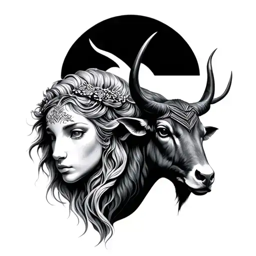 Aquarius And Taurus tattoo design idea
