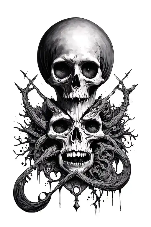 occultic tattoo inspired by silent hill tattoo design idea