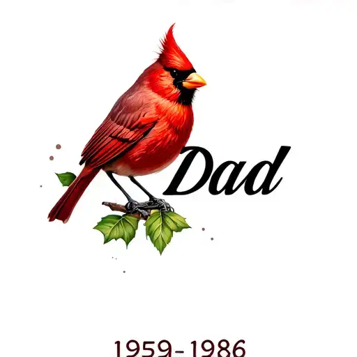 "Dad 1959 1986" "Dad 1959 1986" Cardinal memorial tattoo for dad tattoo design idea