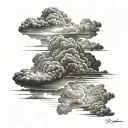 realistic clouds forearm stencil for a tattoo tattoo design idea
