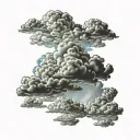 realistic clouds forearm stencil for a tattoo tattoo design idea