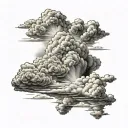 realistic clouds forearm stencil for a tattoo tattoo design idea