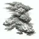 realistic clouds forearm stencil for a tattoo tattoo design idea