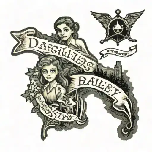 2 daughters, name bailey and kileigh, state of New York and Georgia, national parks, June 21 2003, adventure tattoo design idea