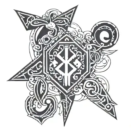fehu, wunjo, jera and dagaz rune tattoo design idea