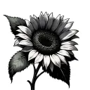 "Amber as stem " "Amber" Manly Sunflower represent wife tattoo design idea