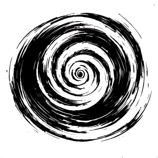 brush stroke fibonacci spiral tattoo design idea