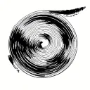 brush stroke fibonacci spiral tattoo design idea
