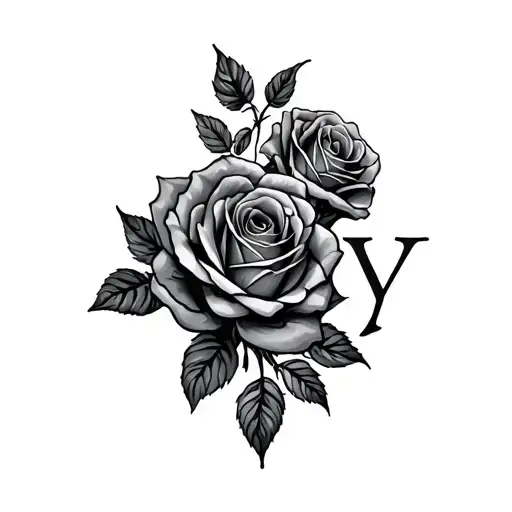 "Roy" roses entwined tattoo design idea